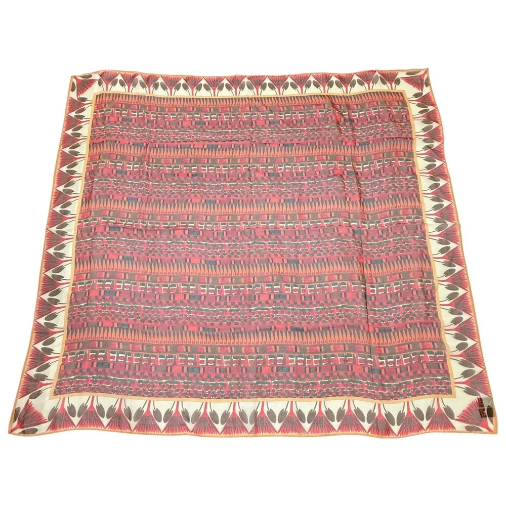 Art Institute of Chicago Silk Scarf Vintage Egyptian Revival Sheer Square 34" Sq